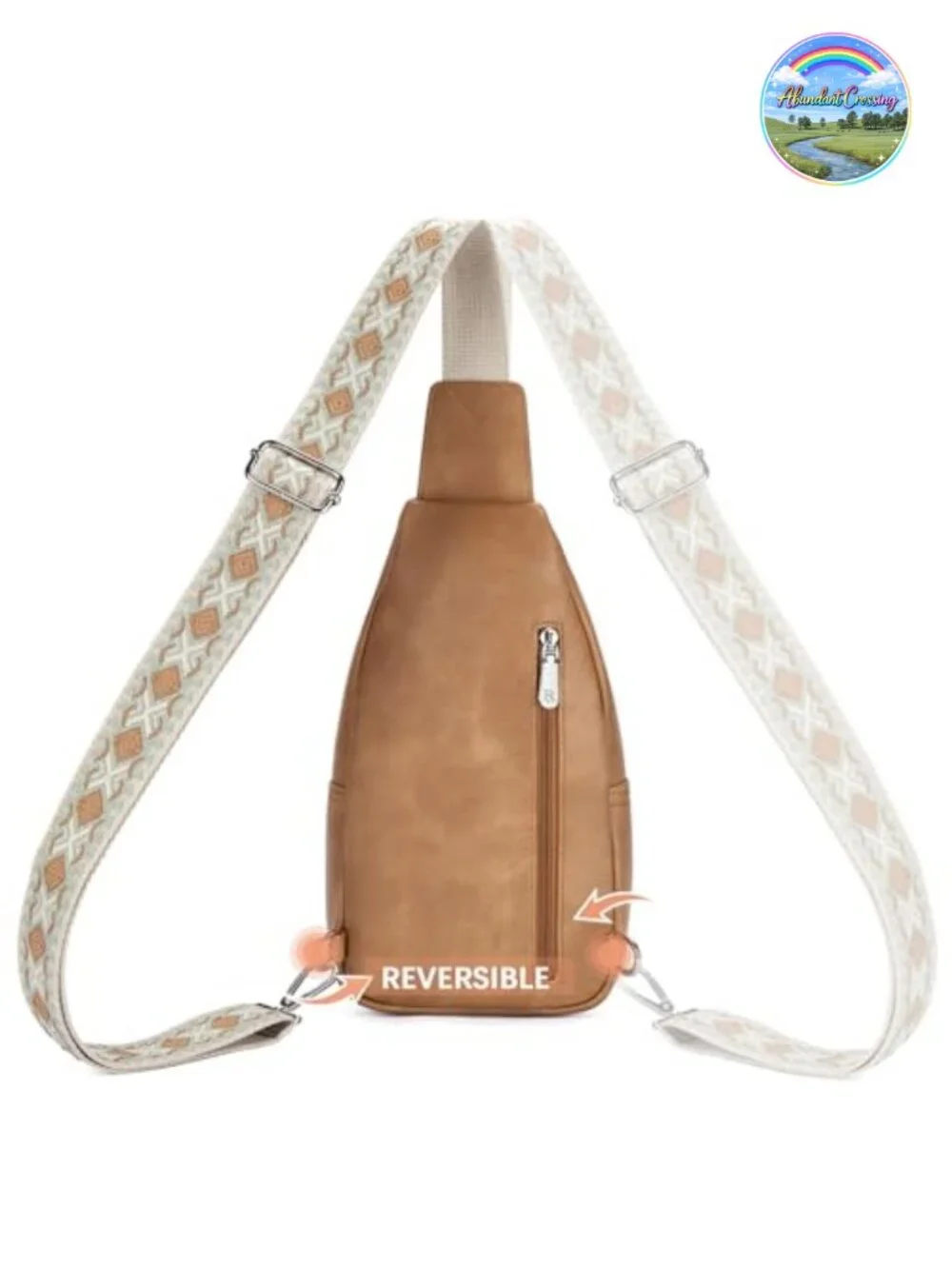 Women's Faux Leather Sling Crossbody Bag with Adjustable Strap